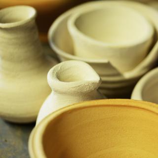 Clay pots.