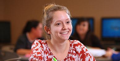 Female student smiling