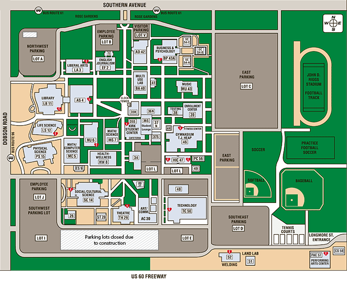 Southern and Dobson Campus Map - Locations - Mesa Community College