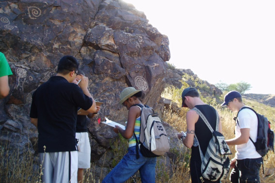 Students use the Rock Art Stability Index to link knowledge of rock types and their weathering to the preservation of rock art.