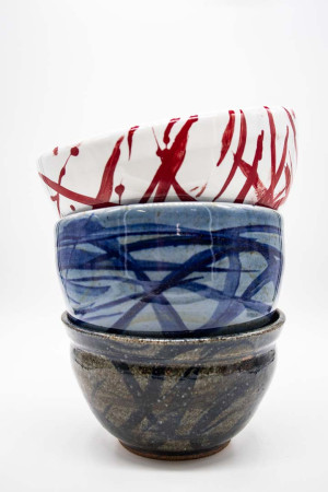 Bowls created by MCC ceramics students and faculty. Photo credit: Tonissa Saul