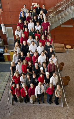 Say cheese! Red Mountain employees strike a pose while celebrating the 10th anniversary of the campus.